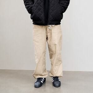 BEAMS Japan New Big Chino Trousers Beige cotton twill size Large